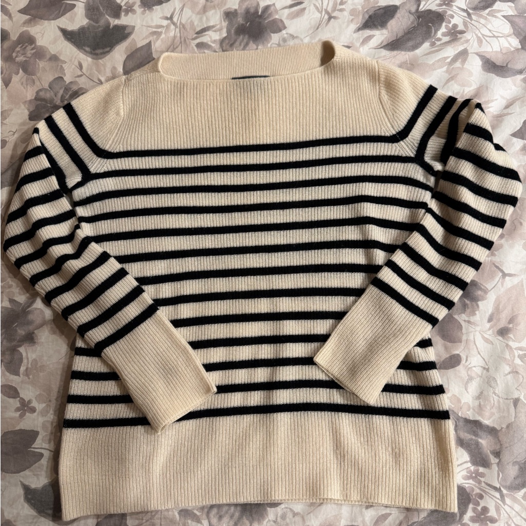 Vince Ribbed Stripped Cashmere Sweater, Xs, From Neiman Marcus.